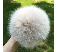 SUKORI 2 Uds Pompón de Piel de Zorro Natural para Sombreros, Gorros, Bolsos y Bufandas - Accesorio DIY