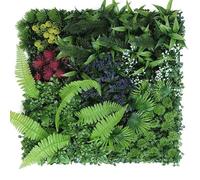 SUKORI 4 Uds 50x50cm telón de Fondo de Pared de césped Artificial Flor de Hierba Falsa Paneles de Pared de Plantas Pantalla de Planta de seto Anti-UV decoración de Boda de jardín para el hogar