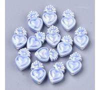 SUKORI 50 Uds. Cuentas Sueltas de Porcelana esmaltada Brillante con Forma de corazón de 16x10,5mm para fabricación de joyería, Collar de Pulseras Hechas a Mano DIY