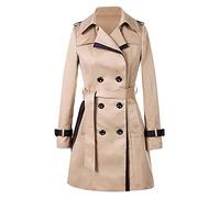 SUKORI Abrigos De Mujer Autumn Winter Trench Coats Women Slim Double Breasted Ladies Trench Coat Long Women Windbreakers Large Overcoat (Color : Beige, Size : S)