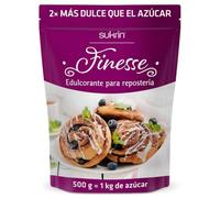 SUKRIN Finesse edulcorante, sustituto del azúcar para repostería, bajo carb y calorías, sin gluten, keto, vegano, erythritol, isomalt, sucralosa, para galletas sin gluten, café, té, 2x más dulce 500g