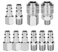 Sukudon 10 pzs Acoplador de Aire 1/4" BSP EUROPEO Acoplamiento Rápido Acoplador Hembra y Macho de Herramienta Conector de Línea de Aire para Mangueras de Compresor de Aire Neumático