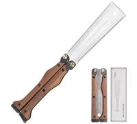 Sukudon Sierra japonesa profesional, sierra para madera con mango de nogal, acero al carbono SK85 de 300 mm fabricada con sierra japonesa de doble cara plegable, sierra ingletadora