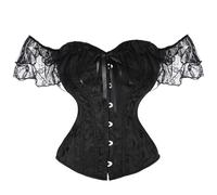 SUKUTU Corsé de pecho completo para Mujer con Tirantes de Encaje parte superior ajustada al Cuerpo corsé gótico Retro con cierre Frontal Ropa interior moldeadora