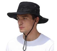 SUKUTU Hombre Gorro Pescador Sombrero Verano ala Ancha Plegable Transpirable Estilo Vaquero Explorador Boonie Bucket Hat