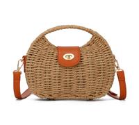 SUKUTU Paille Sac de plage à main tissé Crossbody Sacs à bandoulière Top Handle Satchel Sac à main Porte-monnaie pour l'été