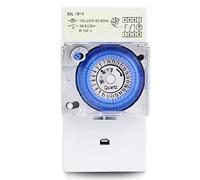SUL181H - Temporizador mecánico 220V 16A Montaje DIN 24H 8 ajustes Manual/Auto Controlador para Tiempo Digital Temporizador de Cocina Interruptor Electrónico Cuenta Regresiva Reloj Contador Cronómetro
