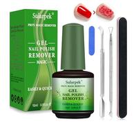 Sularpek 15ml Removedor Esmalte Semipermanente, Removedor Quita Esmalte Semipermanente para Uñas Remover Uñas Semipermanentes Quitaesmalte Gel con Empujador de Cutícula y Lima de Uñas No Daña las Uñas