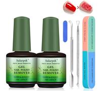 Sularpek 2 Pcs 15ml Removedor Esmalte Permanente, Quita Esmalte Semipermanentes Para Uñas, con Lima de Uñas y Rascador de Esmalt, No Daña las Uñas, Elimina Fácil y Rápidamente el Esmalte