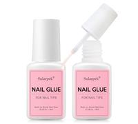 Sularpek 2PCS pegamento uñas postizas, 8ML Pegamento de Uñas Extra Fuerte con Punta Del Cepillo, Súper Adhesivo Para Uñas Acrílicas, para Uso Profesional, de Salón y en Casa