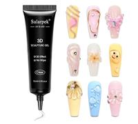 Sularpek 3D Sculpting Gel, 15g Multifuncional Rhinestone Glue, Geles para Esculpir Uñas, Profesional 3D Nail Art Gel UV LED para Esculturas de Uñas Diseño de Manicura Pintura de uñas DIY