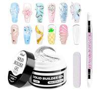 Sularpek Gel constructor sólido de 15 ml para uñas, gel duro para uñas, gel de uñas 3D, gel constructor de escultura sólida antiadherente, gel de uñas escultor 3D para extensiones de uñas, reparación