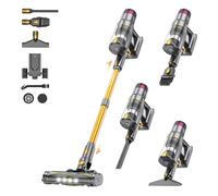 Sulean Aspiradora sin Cable 55KPA/580W/75Mins, Escoba Aspirador sin Cable Potente con Pantalla Táctil LED, Aspirador Vertical con 6 Etapas de Filtración y Autocargable para Hogar y Mascotas