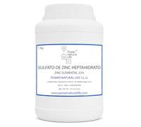 Sulfato de Zinc Heptahidrato 22% Zinc Elemental en Polvo | Power Natural Life | Bote 1 kg | Uso Técnico e Industrial | Sal de Zinc | Materia Prima Química