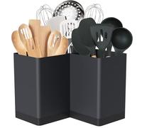 Suli Soporte extragrande Porta utensilios cocina,3 compartimento,Negro