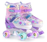 SULIFEEL Patines de ruedas para niñas y niños con ruedas luminosas, ajustables en 4 tamaños, para niños pequeños y principiantes