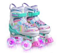 Sulifeel Rainbow Unicorn Ruedas Patines Roller con Luces Ajustables para Niñas y Niños
