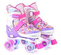 SULIFEEL Unicornio Arcoíris Patines ajustables para niños con ruedas luminosas para niñas y niños