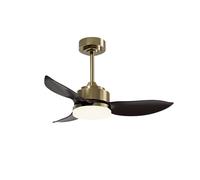 Sulion - Ventilador de Techo con Luz Rodan S Negro/Antique Brass 97cm | Motor DC Silencioso | LED Regulable 24W 3000-6000K | Mando a Distancia | Función Invierno | 3 Palas ABS | Decorativo y Funcional