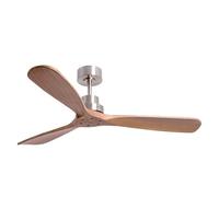 Sulion Ventilador de Techo de Madera Natural, para Exterior ip44, NATI, Motor DC Mando a Distancia, sin luz, Oscuro.