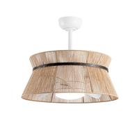 Sulion - Ventilador de Techo Silencioso con Luz IRENE con Aspas oscultas - Con 3 Palas - Motor DC 2.0 - Luz LED 3CCT - Función Verano/Invierno - Color Blanco- Pantalla decorativa - Control Remoto