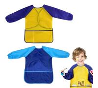 SULIUDAJI 2 Pcs Delantal Pintura Niños Bata De Pintura Para Niños Delantal Para Niños Traje De Pintor Para Niños De 5 A 8 Años Delantal De Pintor Con 3 Bolsillos Bata De Pintor Con Mangas Largas
