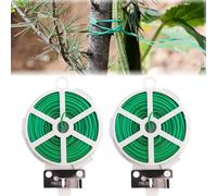 SULIUDAJI 2 Rollos Alambre De Jardín 50M De Alambre Fino Para Atar Plantas Alambre Trenzado Con Dispensador Y Cortador Alambre Para Plantas Para Organización Proyectos De Manualidades