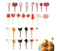 SULIUDAJI 28 Piezas Finger Food Kids Mini Cartoon Bento Frutas Tenedores Palillos Comida Niños Cake Picks Accesorios Pinchos Dulces Adultos Postre Fruta Niños Halloween Christmas Party