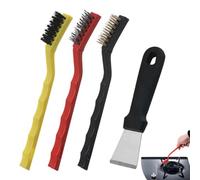 SULIUDAJI 3 Pcs Cepillo Alambre, Mini Cepillos De Latón, Viene Con Pala Recta, Cepillo Metalico, Cepillos Pequeños De Alambre Para Limpiar Escoria De Soldadura, Suciedad Grasa, Óxido Y Polvo