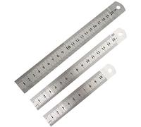 SULIUDAJI 3 Pcs Regla de Acero Inoxidable, Regla Metalica 10cm, 15cm, 20cm, 40cm Regla de Medición a Escala de Doble, Regla de Precisión Métrica e Imperial para Escuelas, Oficinas, Medir, Dibujo