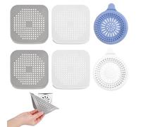 SULIUDAJI 6 Piezas Filtro Ducha Pelo Atrapa Pelos Ducha Filtro Desague Ducha Silicona Protector De Drenaje Filtro Fregadero Cocina Tapa Desague Ducha Con Ventosa Fuerte Para Bañera Baño Cocina