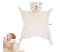 SULIUDAJI Manta De Seguridad Para Bebés Mantita De Apego Bebé De Sonajero Oso Toalla Para Bebés Toalla De Saliva Regalo Bebe 36×35Cm Beige