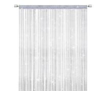 Sulives Cortinas de cuerda para puerta, elegante cortina divisora con borlas para decoración del hogar, color blanco (100 x 200 cm)