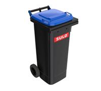 Sulo Cubo de Basura con 2 Ruedas, 80 litros, Color Gris con Tapa Azul