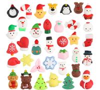 SULOLI 36 PCS Christmas Mochi Squishy Toys Xmas Squeeze Toys Stress Reliever Anxiety Packs for Kids Christmas Party Favors Stocking Stuffers Gifts