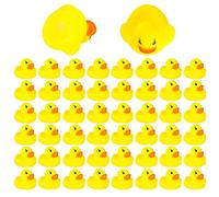SULOLI Patitos para Baño，50 Piezas Patos Chirriantes de Caucho,Patitos de Goma Baño Bebe,Juguetes de Goma para Niños y Bebés,Regalos de Suministros para Fiestas