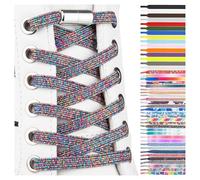 SULPO 2 Pares Cordones elásticos - Cordones planos sin atar - Cordones coloridos de cierre rápido - cordones zapatillas deporte - cordones elasticos niños - atacadores elasticos