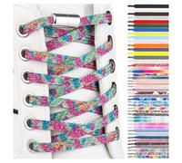 SULPO 2 Pares Cordones elásticos - Cordones planos sin atar - Cordones coloridos de cierre rápido - cordones zapatillas deporte - cordones elasticos niños - atacadores elasticos