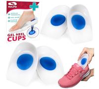 SULPO 2 pares de almohadillas de gel extrasuaves para el talón, para aliviar la fascitis plantar, espolones calcáneos y dolor de tendón de Aquiles. Tamaño: 40-42