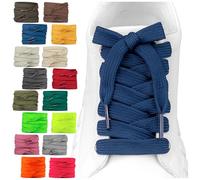 SULPO 2 pares de cordones planos - 12 mm de ancho para zapatos - 60 - 200 cm - Lavable y resistente al desgarro de poliéster - 18 colores, azul turquesa, 60cm - 2 Paare