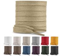 SULPO 2 pares de cordones planos de algodón para zapatos, 60 - 200 cm de largo, 10 mm de ancho, cordones planos, arena, 75