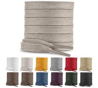SULPO 2 pares de cordones planos de algodón para zapatos, 60 - 200 cm de largo, 10 mm de ancho, cordones planos, beige, 120