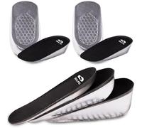 SULPO 2 pares de medias plantillas para hombre, plantillas para aumentar la altura, plantillas de zapatos, almohadillas ortopédicas de gel para el talón y la diferencia de longitud de las piernas