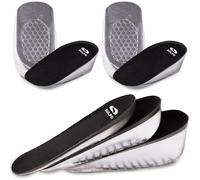 SULPO 2 pares de medias plantillas para hombre, plantillas para aumentar la altura, plantillas de zapatos, almohadillas ortopédicas de gel para el talón y la diferencia de longitud de las piernas