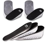 SULPO 2 pares de medias plantillas para hombre, plantillas para aumentar la altura, plantillas de zapatos, almohadillas ortopédicas de gel para el talón y la diferencia de longitud de las piernas