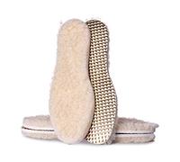 Sulpo 2 pares de plantillas con lana de oveja, lana y aluminio, plantillas térmicas para zapatos de invierno, talla 36-46., color Beige, talla 41