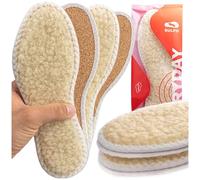 SULPO 2 Pares Plantillas de Invierno - Suaves y Cálidas Plantillas de Lana de Oveja - Corcho Natural - Forros Gruesos de Aislamiento Térmico, Ribeteado Reforzado - Tallas: 323-50