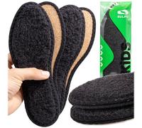 SULPO 2 Pares Plantillas de Invierno - Suaves y Cálidas Plantillas de Lana de Oveja - Corcho Natural - Forros Gruesos de Aislamiento Térmico, Ribeteado Reforzado - Tallas: 323-50