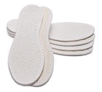 SULPO 3 pares de suelas descalzas de rizo 100% algodón con amortiguación de látex, plantillas contra olores desagradables y bacterias/talla 36-47, crema, 38