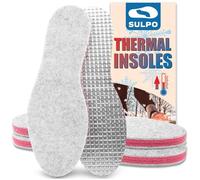 SULPO 3 pares Plantillas de invierno - Plantillas hombre y mujer - Plantillas calientes - Plantillas de fieltro 6 mm - Plantillas térmicas para los días fríos - Plantillas zapatos- 35-46 EU